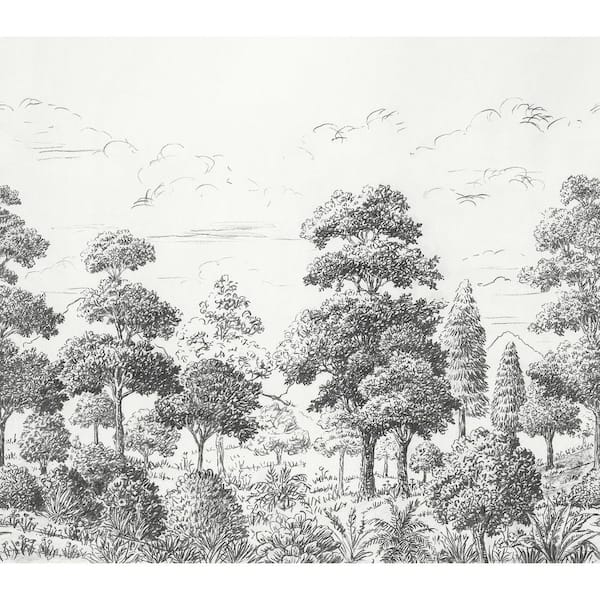 Sylva Black Self Adhesive Mural