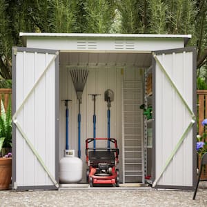 6 ft. W x 4 ft. D Galvanized Steel Outdoor Metal Storage Shed with Double Doors (21 sq. ft.)