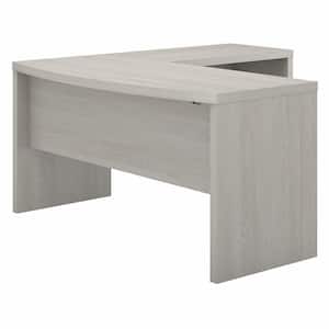 Echo 60 in. Bow Front L-Shaped Gray Sand Desk