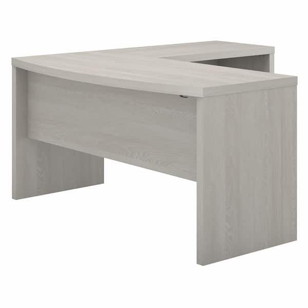 Bush Furniture Echo 60 in. Bow Front L-Shaped Gray Sand Desk ECH025GS ...