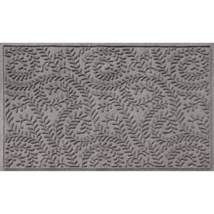 Aqua Shield Boxwood Medium Gray 35 in. x 59 in. PET Polyester Door Mat