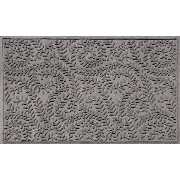Bungalow Flooring WaterHog Boxwood Medium Gray 35 in. x 59 in. PET Polyester Indoor Outdoor Doormat