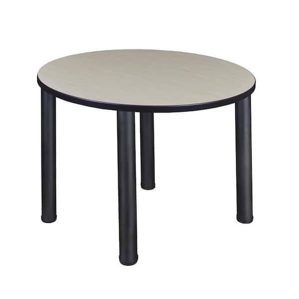Regency Rumel 36 in. L Round Maple and Black Wood Breakroom Table (Seats 4)