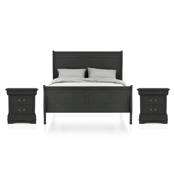 Furniture of America Alarcon 3-Piece Gray King Bedroom Set
