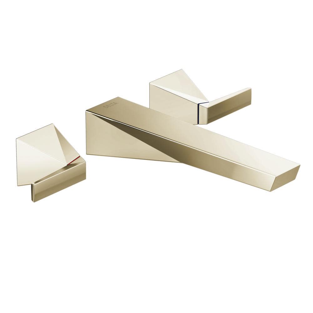 Modern Wall Mounted Widespread Faucet in Polished Nickel