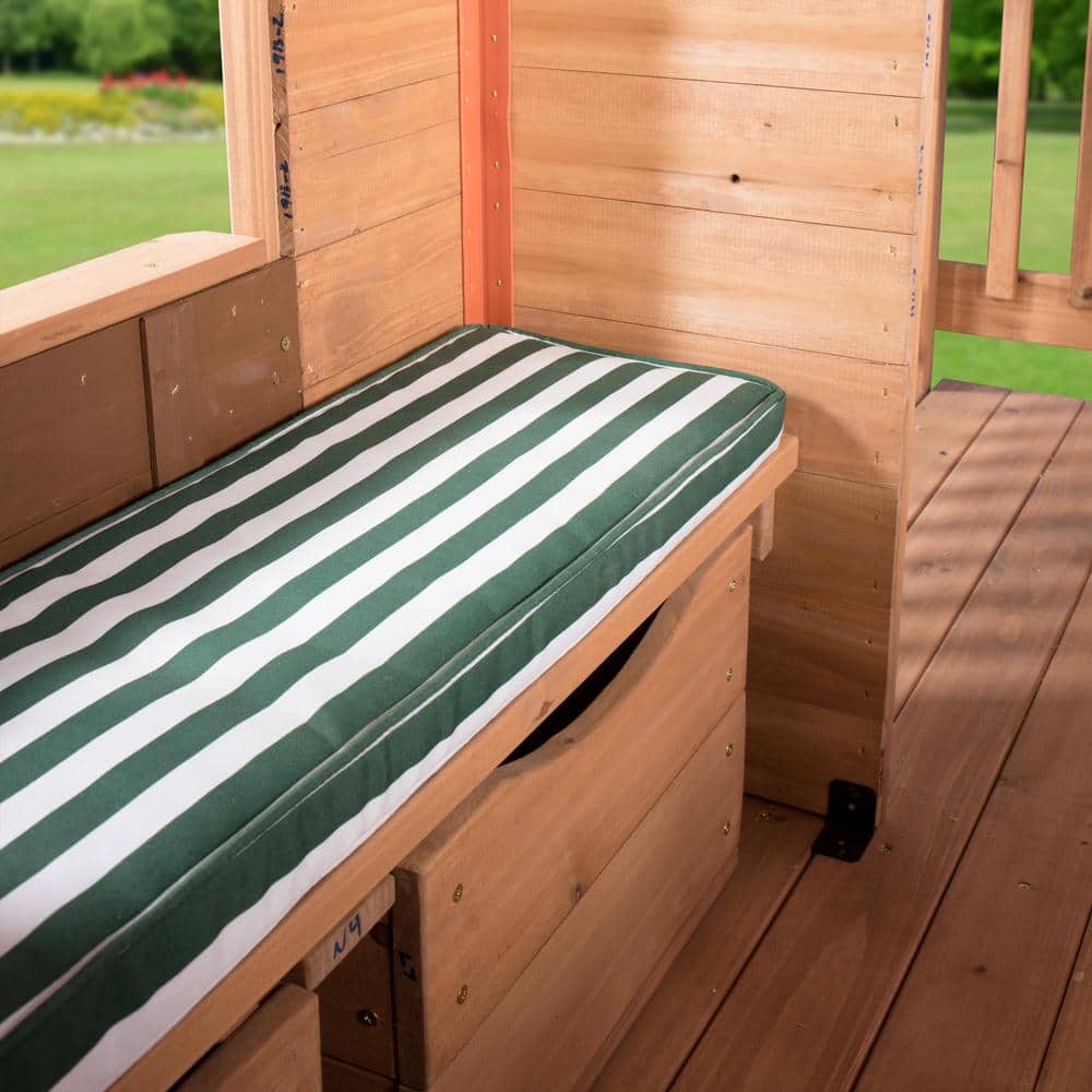 Scenic Heights Cedar Wooden Playhouse with Porch and Ladder