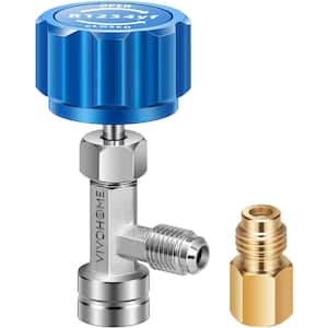 R1234yf Self Sealing Can Tap Valve with Tank Adapter for 1/4 in. and 1/2 in. AC Charging Hoses