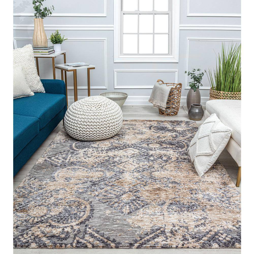 Rugs America Gianna Steel Opulence 8'0"x10'0" Vintage Area Rug RA32657