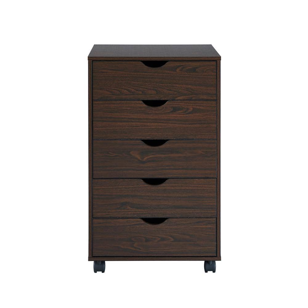 Espresso narrow chest of outlet drawers