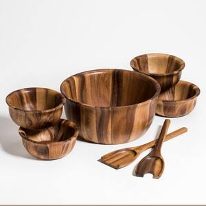 7 Piece - Large Salad Bowl with Servers and 4-Individuals