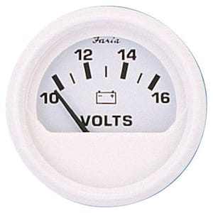 Dress Voltmeter (10-16 VDC) - 2 in., White