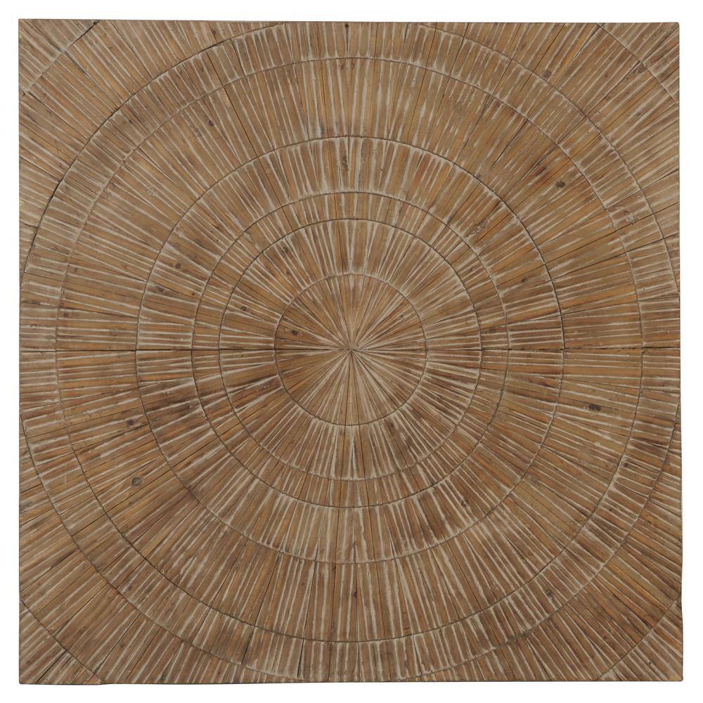 Brown Handmade Radial Starburst Wood Wall Decor