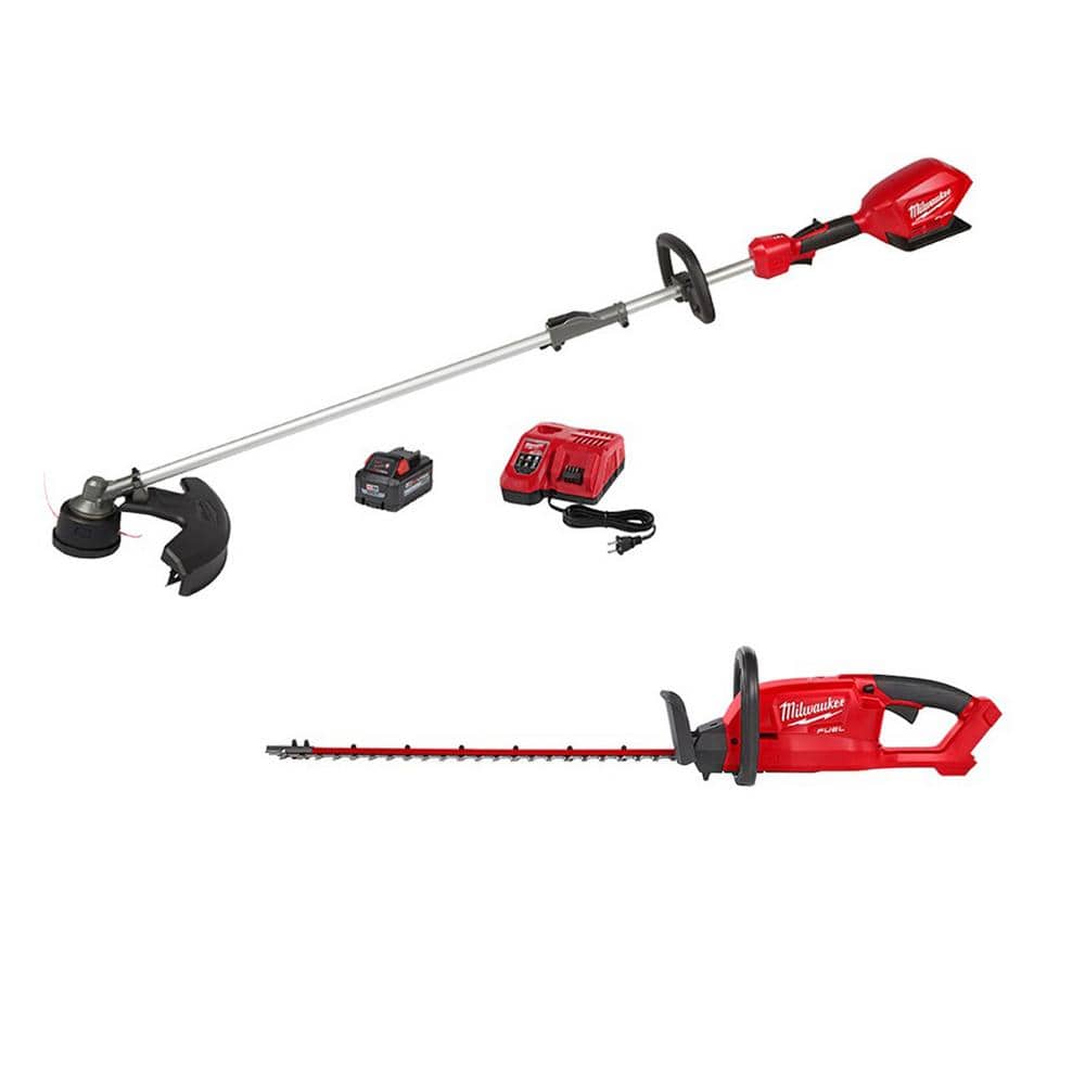 Milwaukee M18 FUEL 18V Lithium-Ion Brushless Cordless QUIK-LOK String Trimmer 8.0Ah Kit with M18 FUEL 24 in. Hedge Trimmer(2-Tool) -  2825-2726-21ST