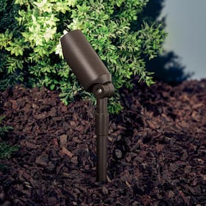 Low Voltage 6 in. Textured Architectural Bronze Hardwired Outdoor Weather Resistant Spotlight with No Bulbs Included
