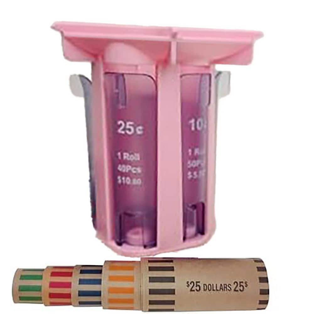 Coin Roller Counter Tube Coin Sorter with Wrappers Change Organizer Holder Easy Accurate Sorting Pink price history on PriceWatchPro