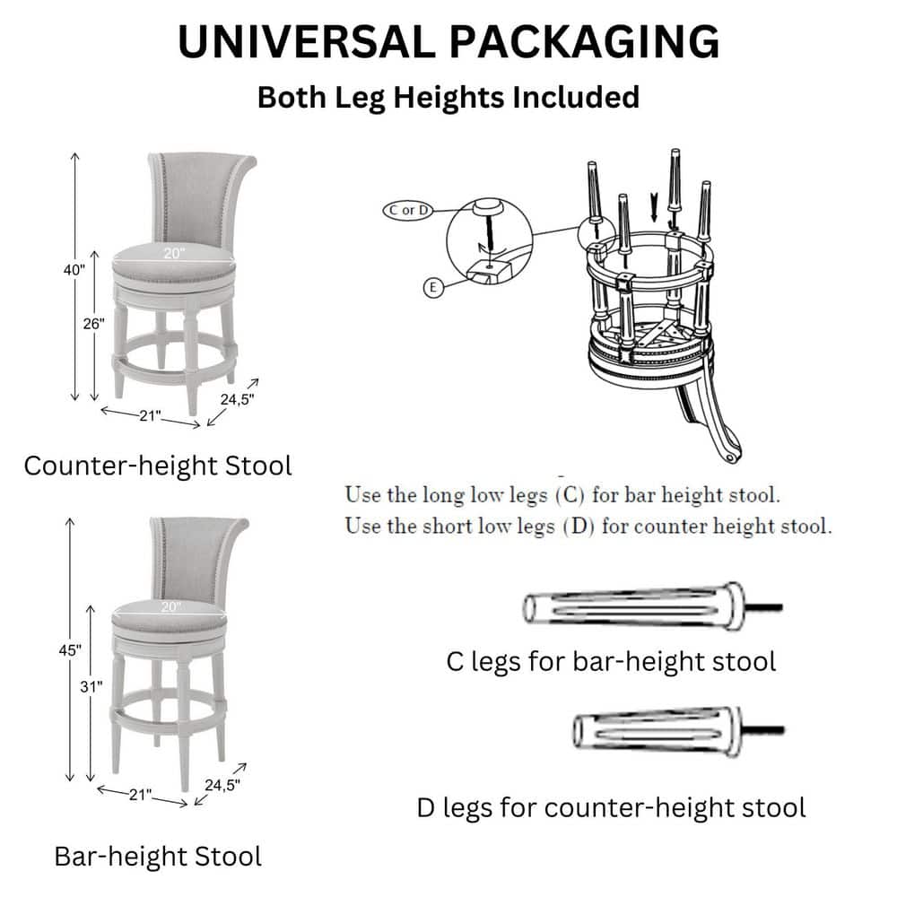 Chapman 31" White Wood and Leather Swivel Barstool