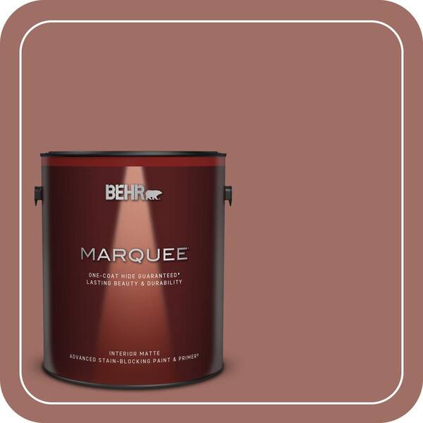 BEHR MARQUEE 1 gal. #190F-5 Brandy Matte Interior Paint & Primer