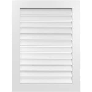 30 in. x 40 in. Rectangular White PVC Paintable Gable Louver Vent Functional