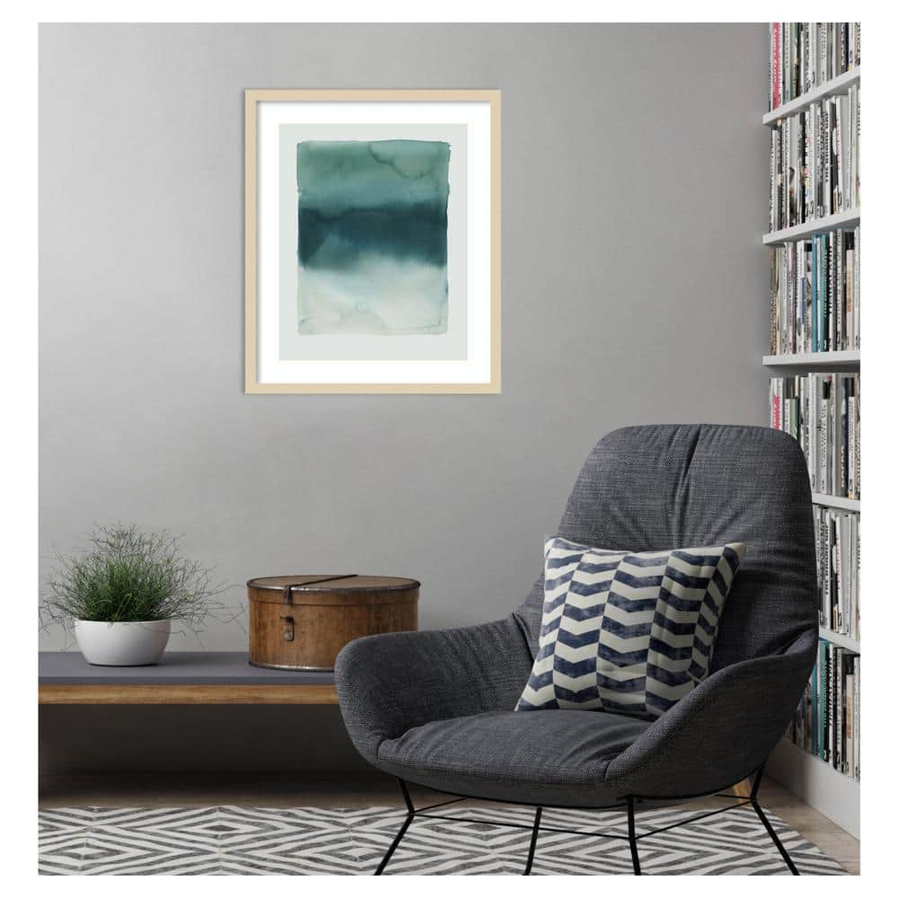 Tide Dye II Abstract Expressionism Framed Wall Art in Natural Wood