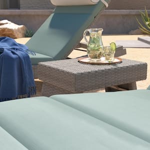 Portofino Comfort Gray 3-Piece Aluminum Patio Conversation Seating Set with Sunbrella Spa Blue Cushions