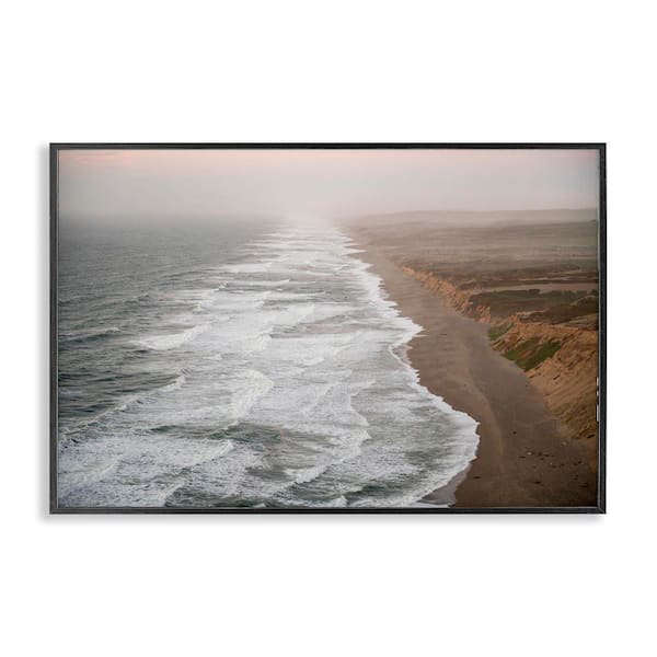 Point Reyes Receding Shoreline by Crystal Lynn Collins Black Framed Coastal Giclee Art Print 16 in. x 24 in.