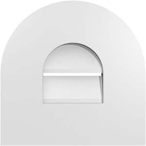 12 in. x 12 in. Round Top Surface Mount PVC Gable Vent: Functional with Standard Frame
