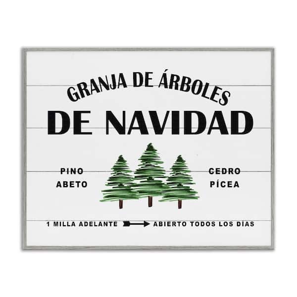 Stupell Industries Christmas Tree Farm by Lettered and Lined Gray Framed Abstract Giclee Art Print 24 in. x 30 in.