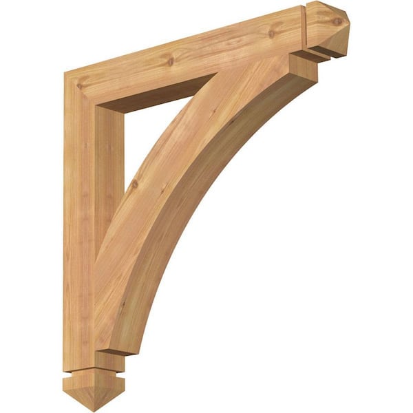 Ekena Millwork 3.5 in. x 28 in. x 28 in. Western Red Cedar Thorton Arts and Crafts Smooth Bracket