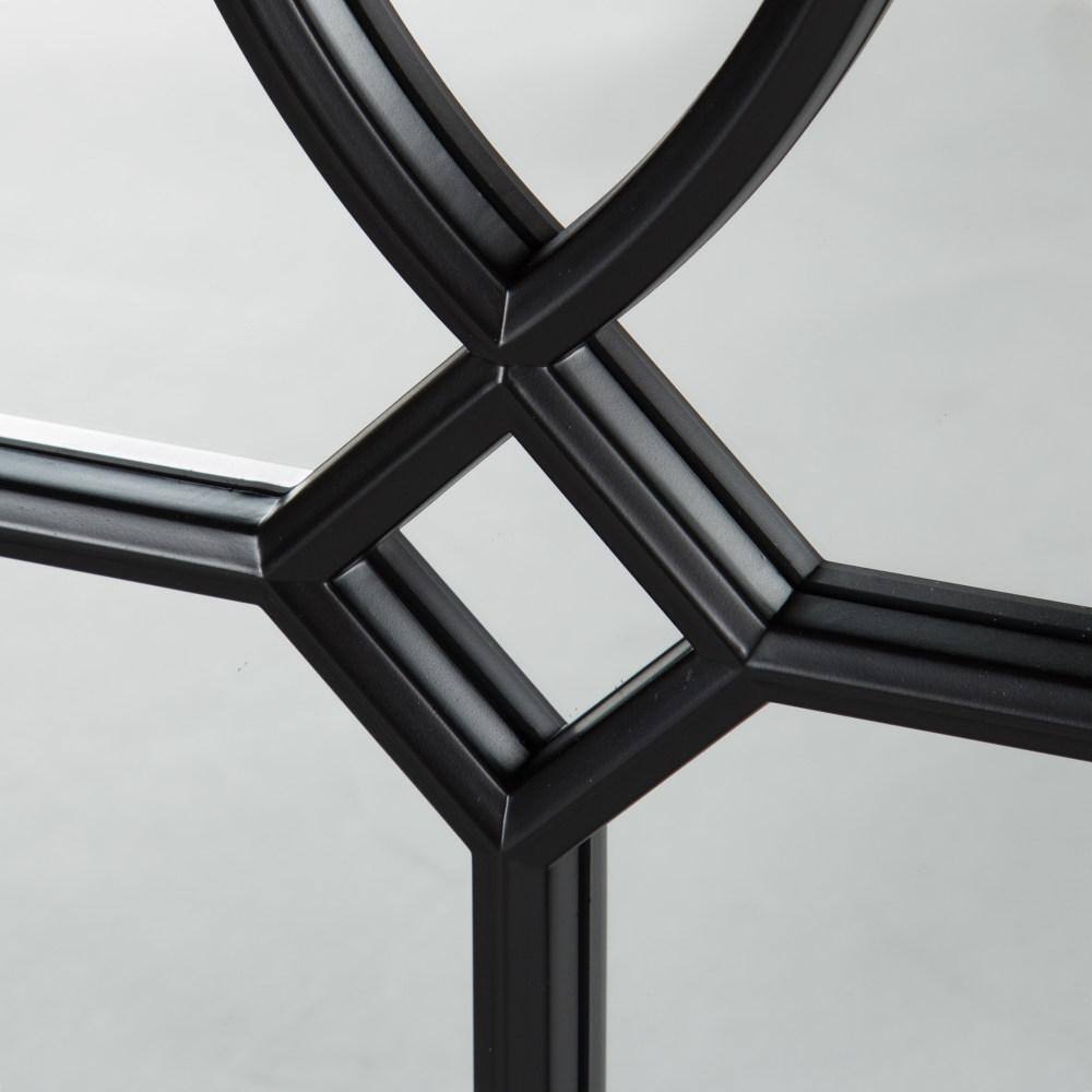 Cassat Contemporary Black Windowpane Full-Length Wall Mirror