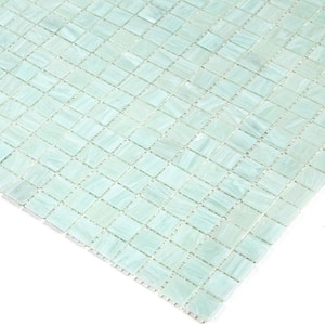 Skosh Glossy Ice Green 11.6 in. x 11.6 in. Glass Mosaic Wall and Floor Tile (18.69 sq. ft./case) (20-pack)