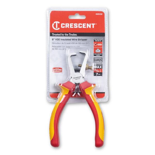 Crescent 6 in. VDE 1000-Volt Insulated Wire Stripper Pliers 6WSVDE