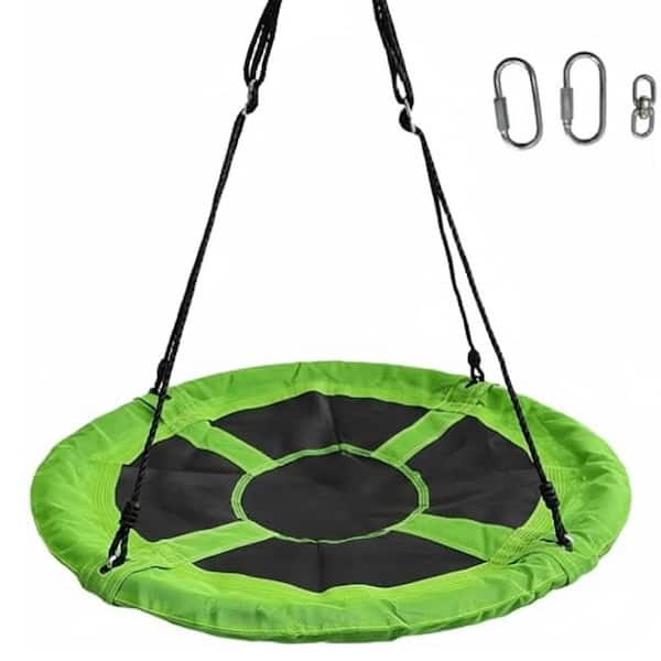 MISOPILY Green 38 in. Saucer Tree Swing 1-Pack with Hanging Kit