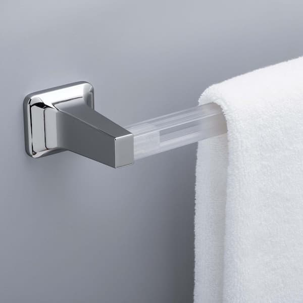 15 lbs Single Towel Bar Bathroom Replacement Rod Clear Plastic Rack Wall Mounted 