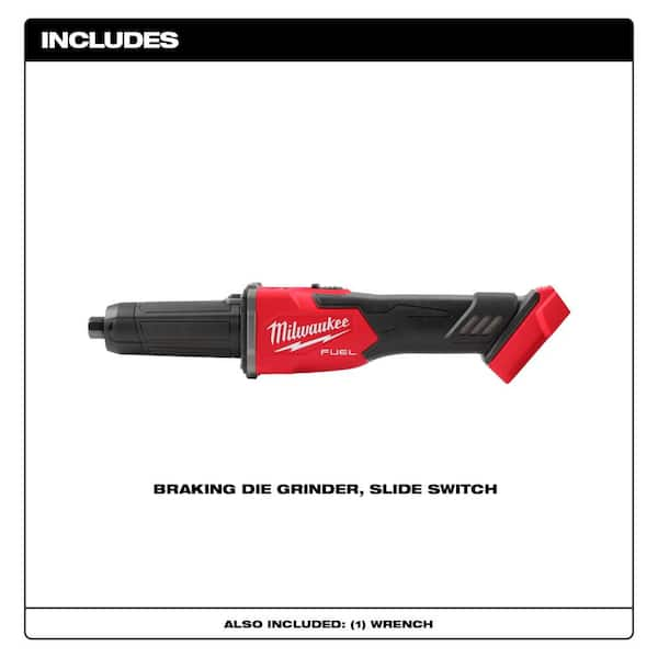 Milwaukee M12 FUEL 12V Lithium-Ion Brushless Cordless 1/4 in. Right Angle  Die Grinder (Tool-Only) 2485-20 - The Home Depot