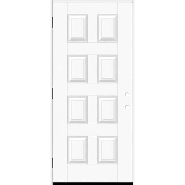Regency 42 in. x 80 in. 8-Panel RHOS Unfinished Mahogany Fiberglass Prehung Front Door w/ 6-9/16 Jamb