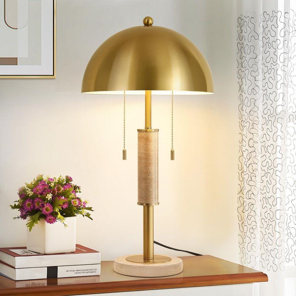 KAISITE 23 in. Gold Modern 2-Light Plug-in and Flexible Table Lamp