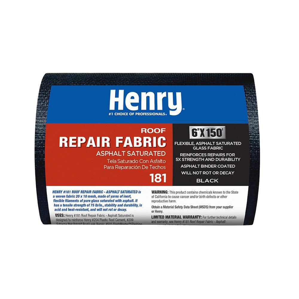 Henry 181 Asphalt Saturated Black Roof Repair Fabric 6 in. x 150