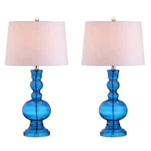 Genie 28.5 in. Night Blue Glass Table Lamp (Set of 2)
