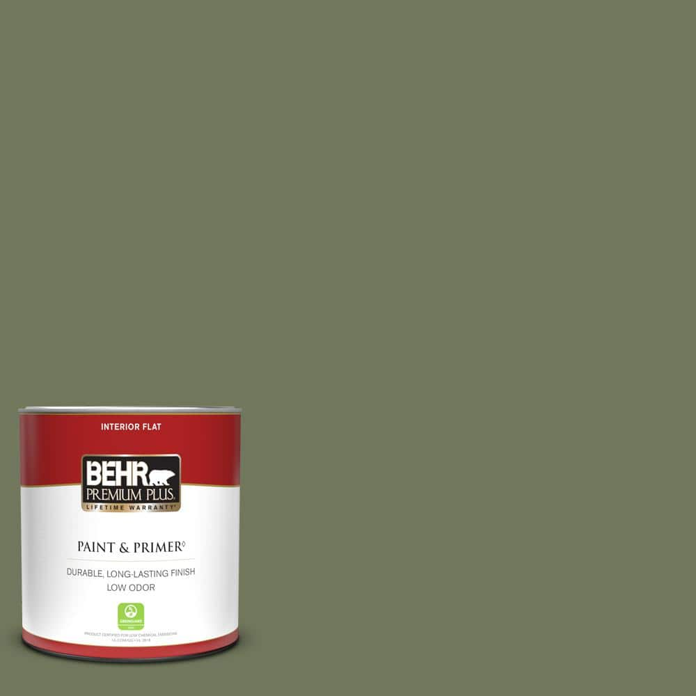 BEHR PREMIUM PLUS 1 qt. #420F-6 Egyptian Nile Flat Low Odor Interior ...