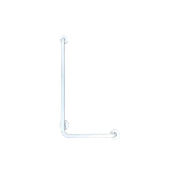 CSI Bathware 16 in. x 32 in. Right Hand Vertical Angle Grab Bar in Powder White