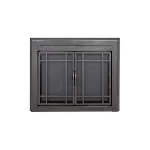 Easton Medium Gunmetal Glass Fireplace Doors