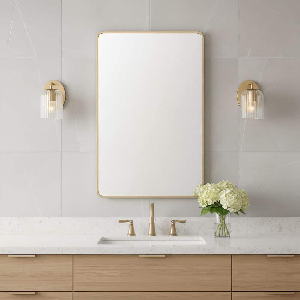 Eisele 5 in. W x 8 in. H 1-Light Satin Brass Dimmable Wall Sconce with No Bulb Included price history on PriceWatchPro