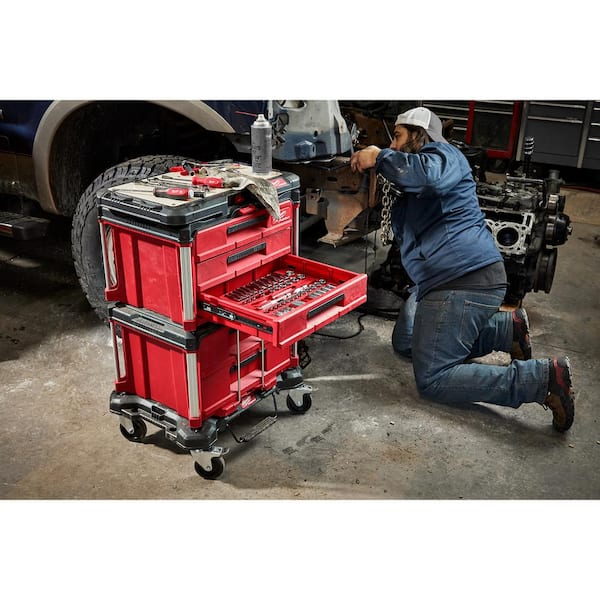 Milwaukee - PACKOUT 22 in. Modular 3-Drawer Tool Box with Metal Reinforced Corners