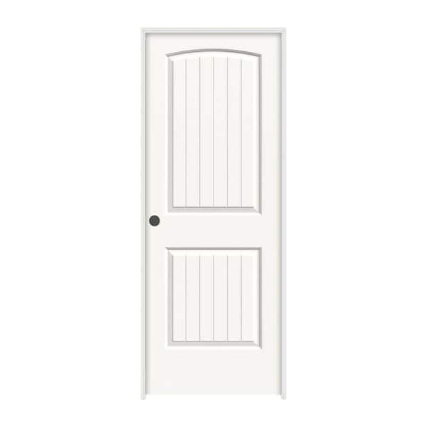 JELD-WEN 28 in. x 80 in. Santa Fe White Painted Right-Hand Smooth Solid Core Molded Composite MDF Single Prehung Interior Door