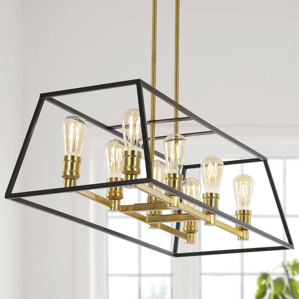 Liane 35" Black and Gold LED Farmhouse Island Pendant