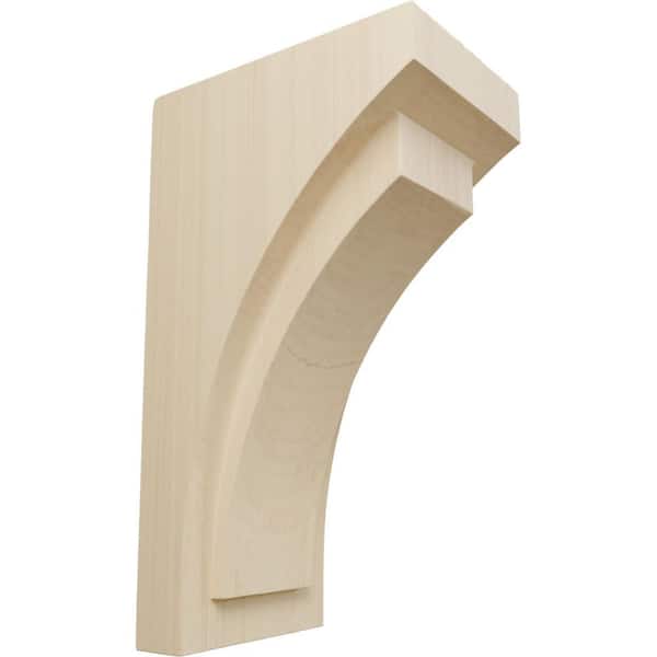 Ekena Millwork 4 in. x 10 in. x 5-3/4 in. Rubberwood Medium Felix Wood Corbel