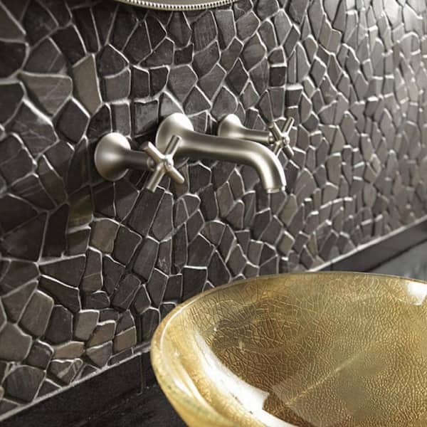 Rainforest Black Stone Mosaic Pebble Floor and Wall Tile 12 Rainforest Black Stone Mosaic Pebble Floor and Wall Tile 12