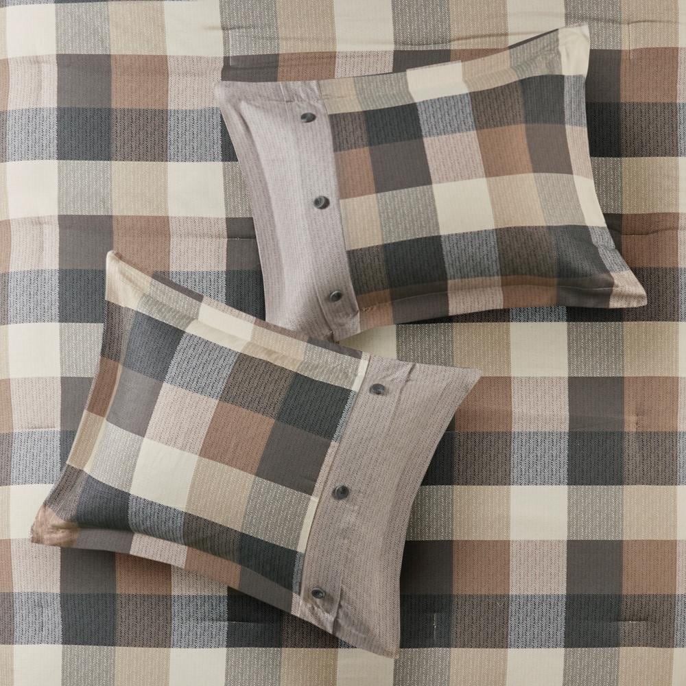 California King Neutral Herringbone 7-Piece Comforter Set