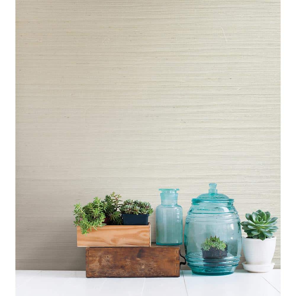 White Grasscloth 3D Non-pasted Removable Wallpaper Roll