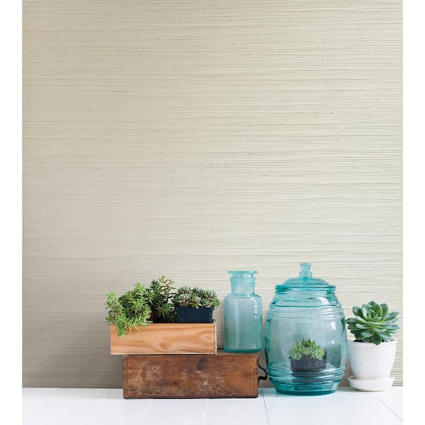 Martina White Grasscloth Non-Pasted Wallpaper Roll (Covers 72 Sq. Ft.)